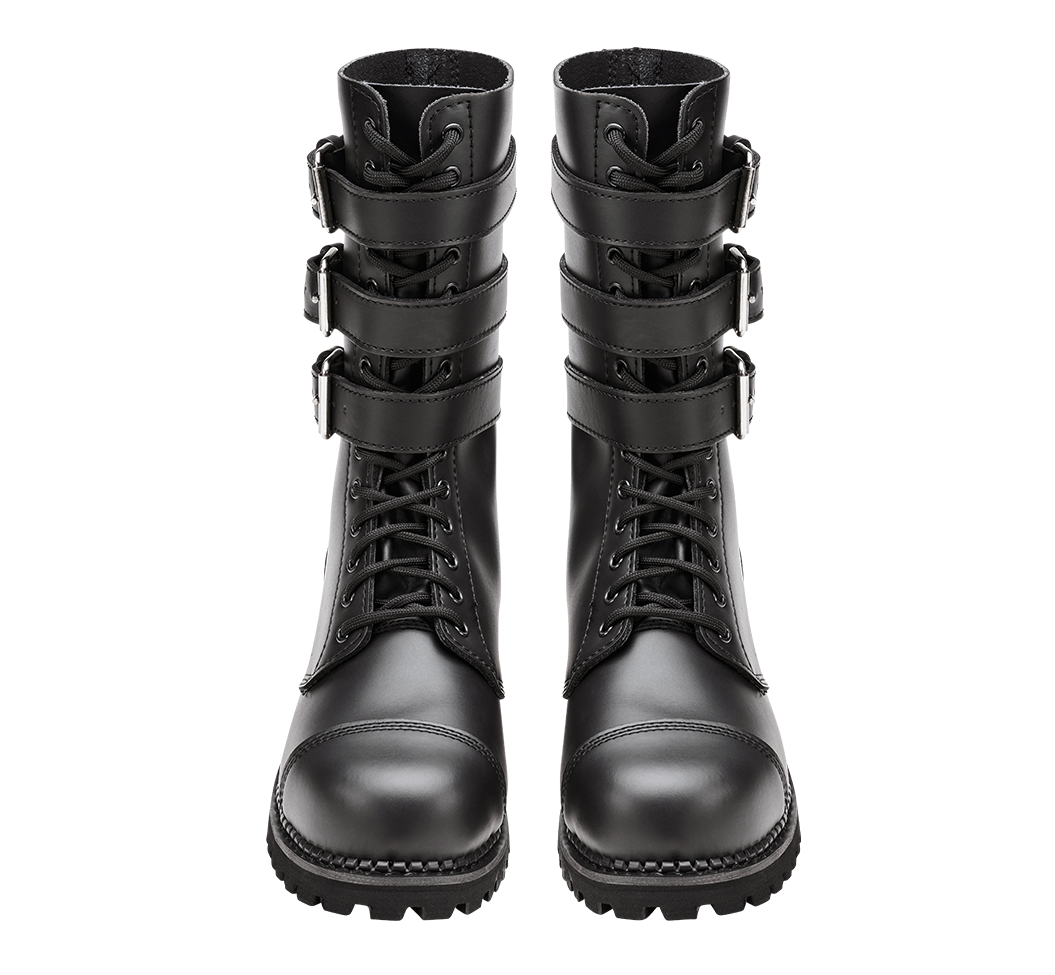 Bottes Brandit Phantom Buckle cuir trois boucles tige montante coque d'acier