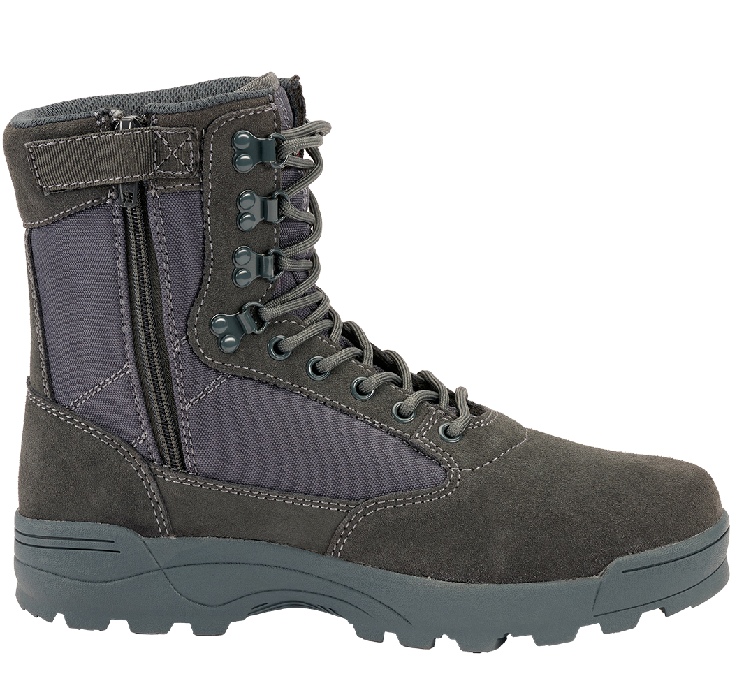 Chaussures tactiques Brandit cuir et nylon glissière latérale isolation Thinsulate
