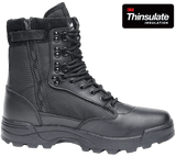 Chaussures tactiques Brandit cuir et nylon glissière latérale isolation Thinsulate