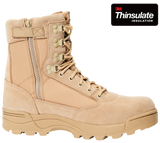 Chaussures tactiques Brandit cuir et nylon glissière latérale isolation Thinsulate