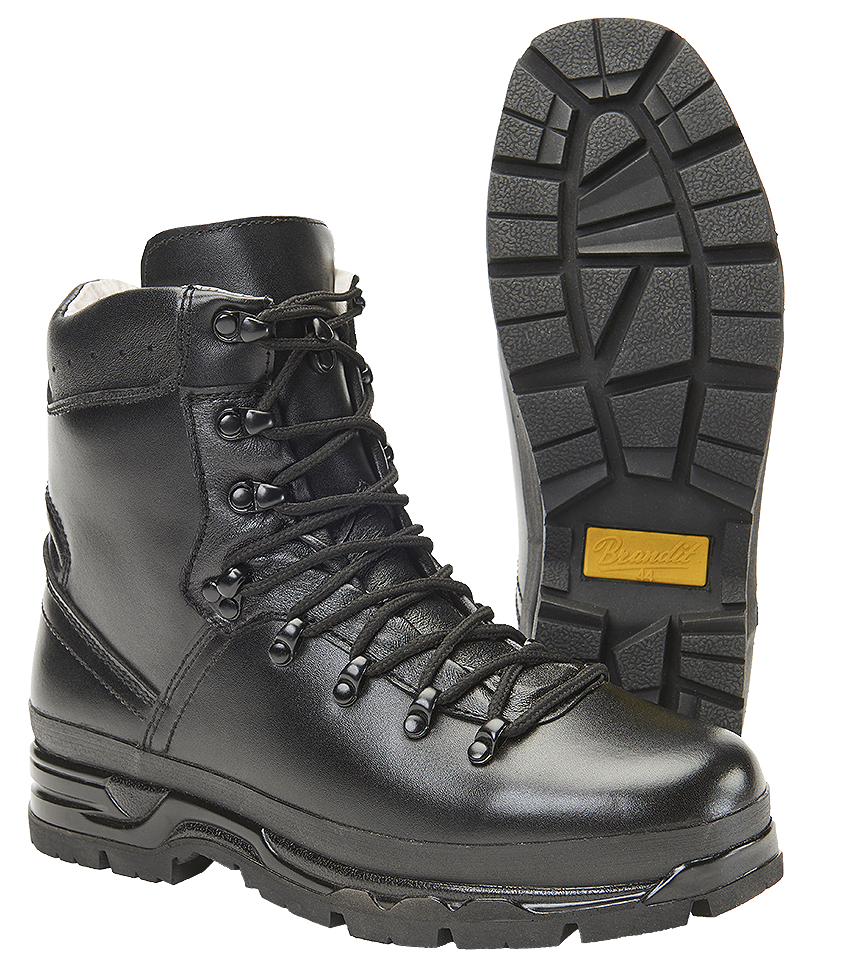 Chaussures de montagne Brandit BW cuir 8 œillets pare-pierres semelle à forte accroche