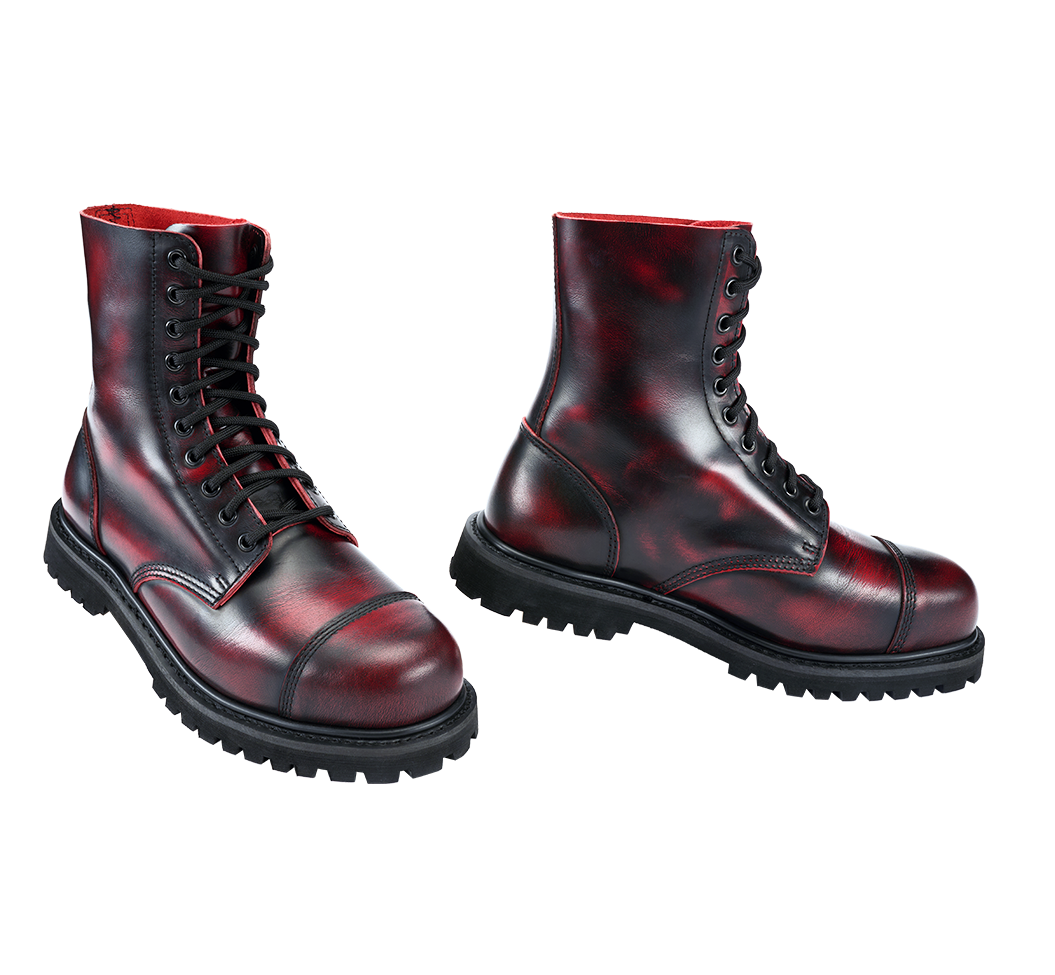 Bottes Brandit Rub Off Phantom 10 œillets cuir patiné coque d'acier pointures britanniques