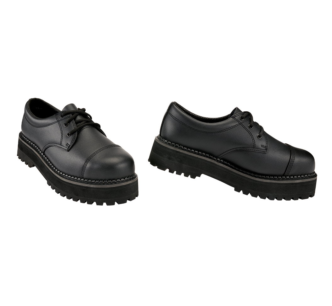 Bottines Brandit Plateau Phantom 3 œillets cuir semelle plateforme coque d'acier