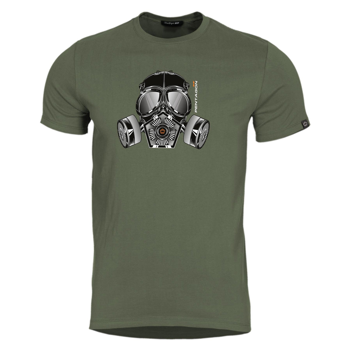 T-shirt Pentagon Ageron Gas Mask 190 g/m² coton filé à l'anneau usage courant