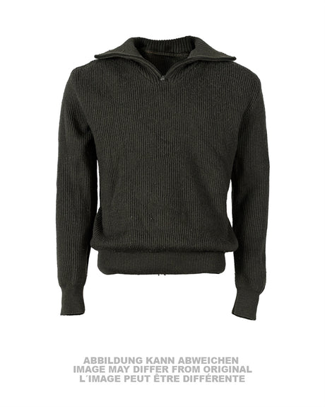 Pull de l'armée grecque à fermeture à glissière, coton et polyester, occasion