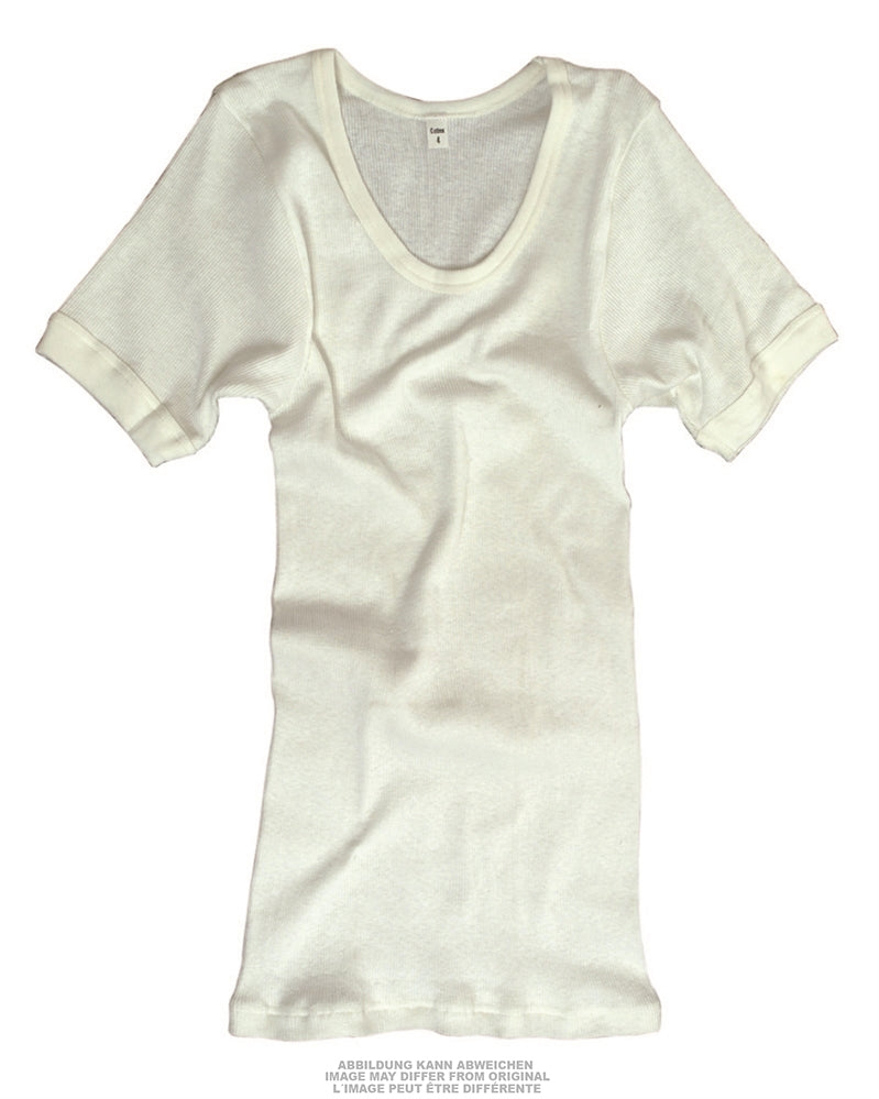 T-shirt côtelé Bundeswehr en pur coton de dotation, stock ancien jamais porté