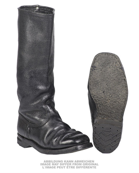 Bottes à tige en cuir de l'armée polonaise, dotation de troupe d'occasion