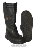 Bottes de sapeur-pompier Haix et Baltes de la Bundeswehr en cuir, surplus d'occasion