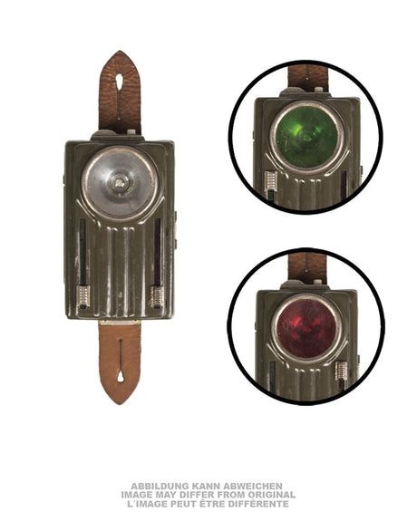 Lampe torche de l'armée polonaise à trois filtres avec patte de cuir
