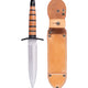 Couteau de combat à lame satinée et manche enveloppé de cuir, occasion