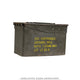 Caisse à munitions métallique US calibre 50 de 28 x 18 x 14 cm, occasion