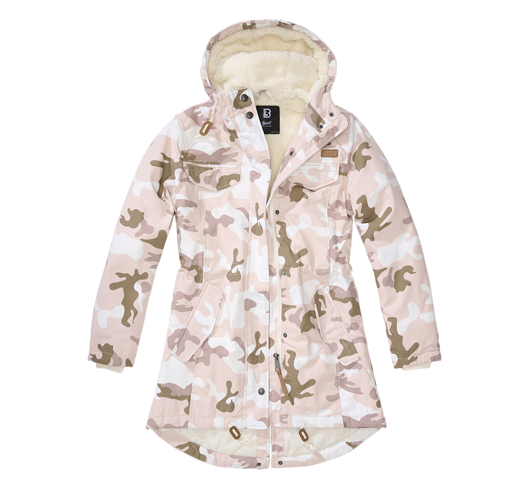 Parka Brandit Marsh Lake coupe femme à pans longs doublure matelassée et peluche