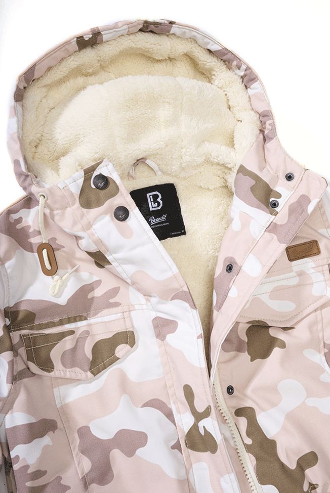 Parka Brandit Marsh Lake coupe femme à pans longs doublure matelassée et peluche