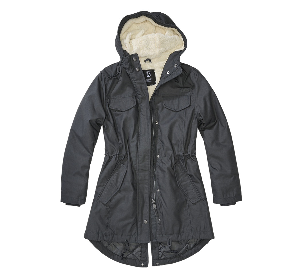 Parka Brandit Marsh Lake coupe femme à pans longs doublure matelassée et peluche