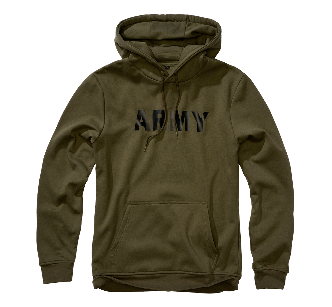 Sweat à capuche Brandit Army molleton gratté 270 g/m² avec marquage sur la poitrine