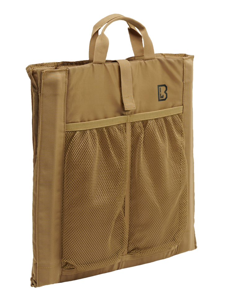 Siège pliant Brandit Foldable Seat 40 x 38 cm dossier inclinable et poche filet double