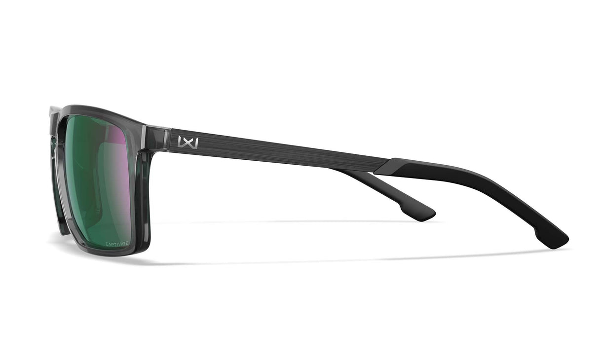 Lunettes de protection Wiley X WX Axe ANSI Z87.1 verres polarisés Captivate miroir gris translucide