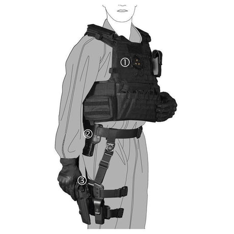 Adaptateur holster rotatif à déconnexion rapide Vega Holster R.D.Q.A. en polymère (ceinturon, cuisse, MOLLE)
