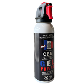 Aérosol de défense CBM Gel au poivre OC + Capot Accusol 100 ml — fabrication française