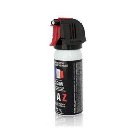 Aérosol de défense CBM gaz lacrymogène CS + Capot Accusol 50 ml — fabrication française