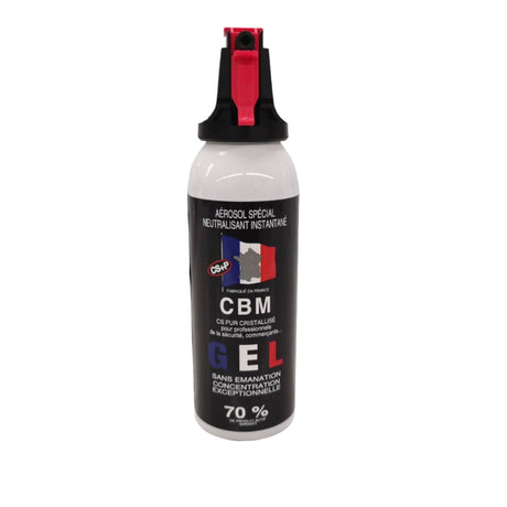 Aérosol de défense CBM gel lacrymogène CS + Capot Accusol 100 ml