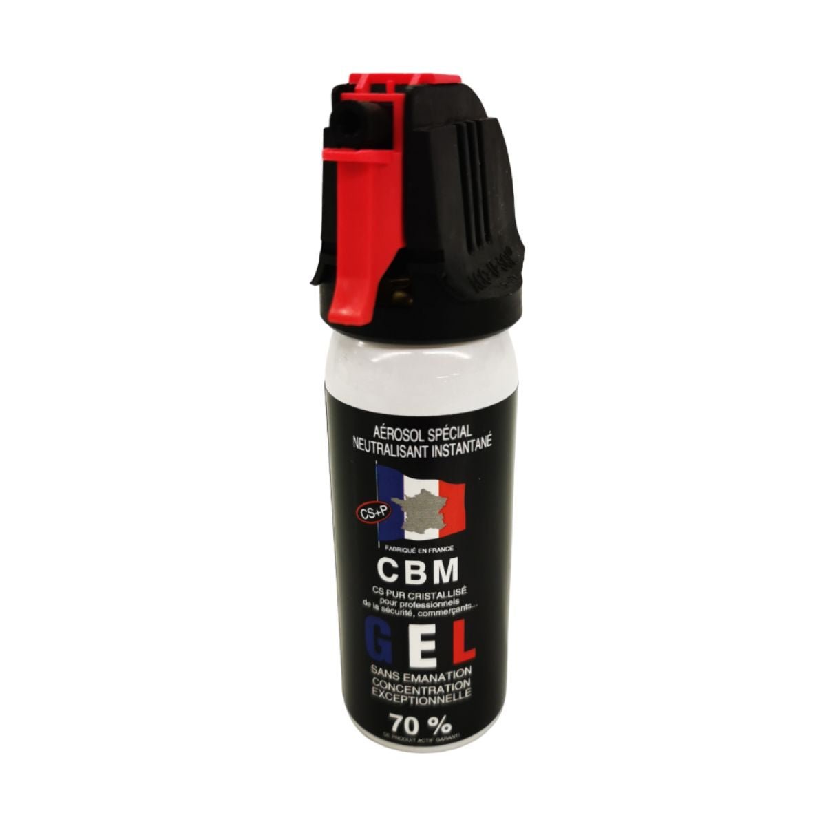 Aérosol de défense CBM gel lacrymogène CS + Capot Accusol 50 ml