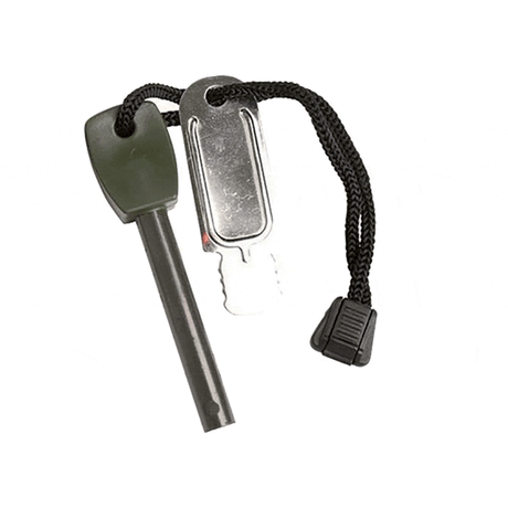 Allume-feu Mil-Tec Firesteel Large avec grattoir et cordelette