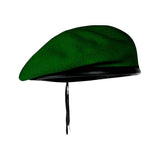 Béret Le Centurion vert Commando Marine en laine mérinos, bord cuir et doublure acétate