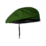 Béret Le Centurion vert Légion en laine mérinos, bord cuir et doublure acétate