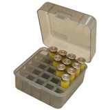 Boîte de rangement MTM compartimentée pour 25 cartouches calibre 12 / 16 / 20