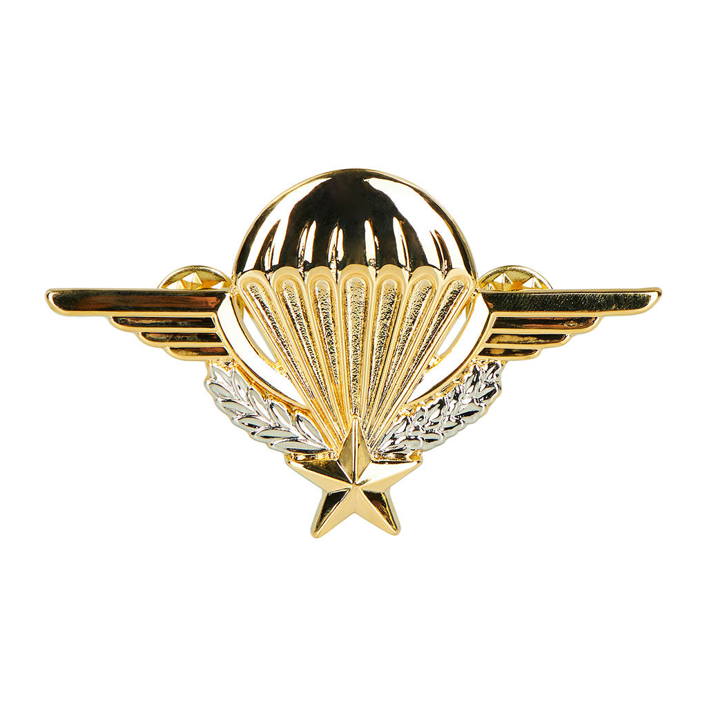 Brevet parachutiste chef de section Boussemart insigne de qualification en métal