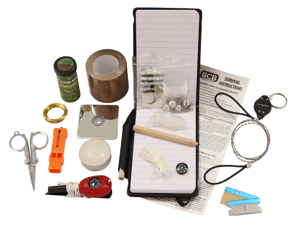 Kit de survie SERE BCB 21 pièces avec crème de dissimulation et ciseaux pliants