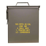 Caisse à munitions Mil-Tec US M9 cal .50 en acier avec mécanisme à loquet latéral