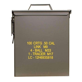 Caisse à munitions Mil-Tec US M9 cal .50 en acier avec mécanisme à loquet latéral