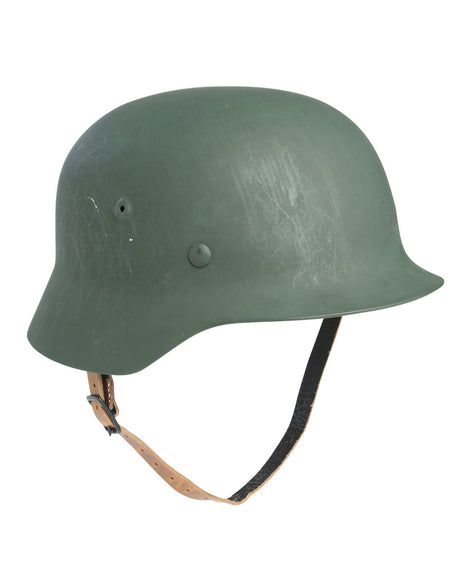 Casque d'entraînement Mil-Tec gabarit allemand M35 en acier coiffe cuir de chèvre