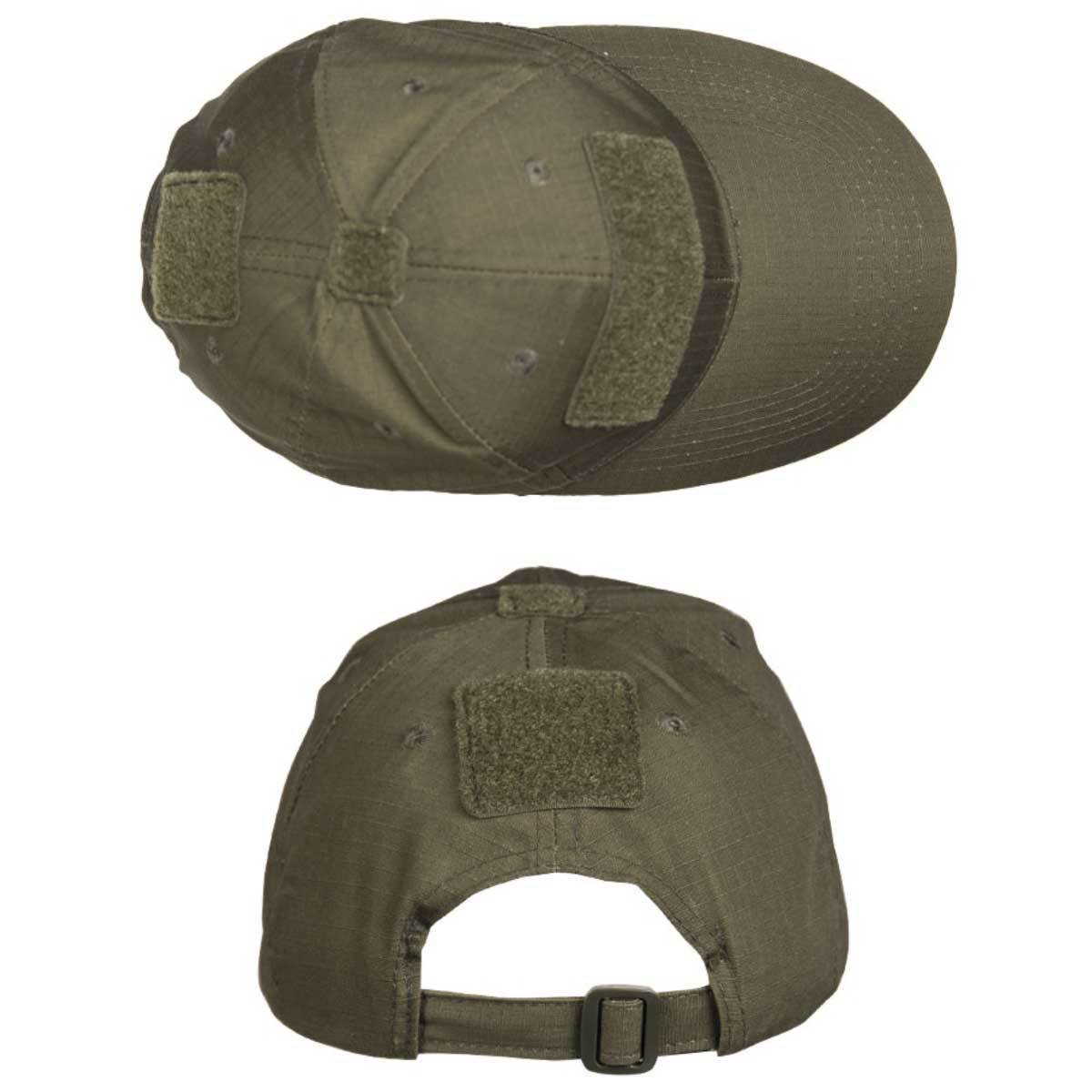 Casquette Mil-Tec Tactical 65 % polyester 35 % coton avec trois surfaces auto-agrippantes et boucle réglable