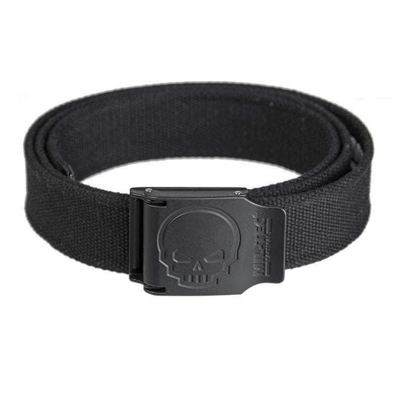 Ceinture Mil-Tec Skull en polyester 40 mm avec boucle alliage de zinc gravée motif tête de mort