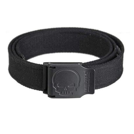Ceinture Mil-Tec Skull en polyester 40 mm avec boucle alliage de zinc gravée motif tête de mort