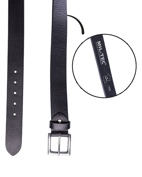 Ceinture Mil-Tec en cuir de bovin nappa largeur 3,8 cm à boucle métallique un ardillon