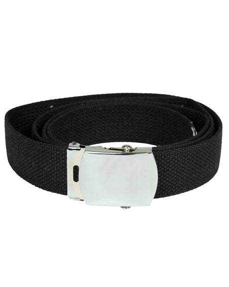 Ceinture type US Mil-Tec en coton-polyester de 130 cm à boucle métallique nickelée