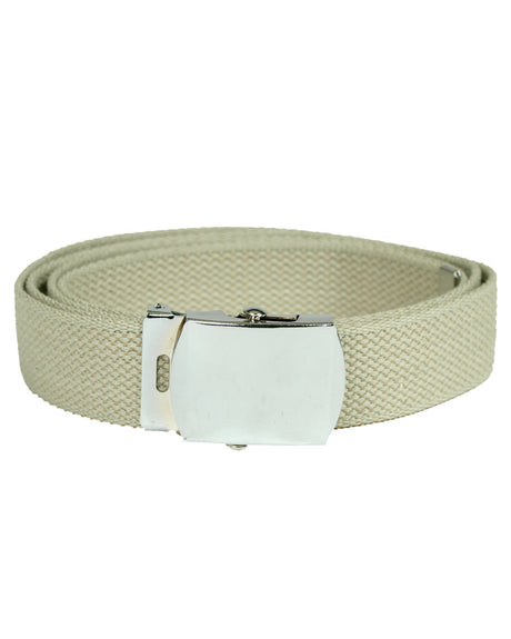 Ceinture type US Mil-Tec en coton-polyester de 130 cm à boucle métallique nickelée
