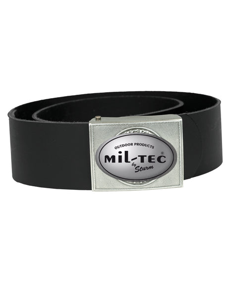 Ceinturon de service Mil-Tec type Bundeswehr en cuir de vachette 5 cm à boucle-plaque