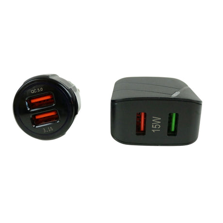 Chargeur Vigilant kit de charge F7 double accu Li-ion secteur, véhicule et USB-C