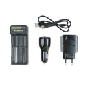 Chargeur Vigilant kit de charge F7 double accu Li-ion secteur, véhicule et USB-C