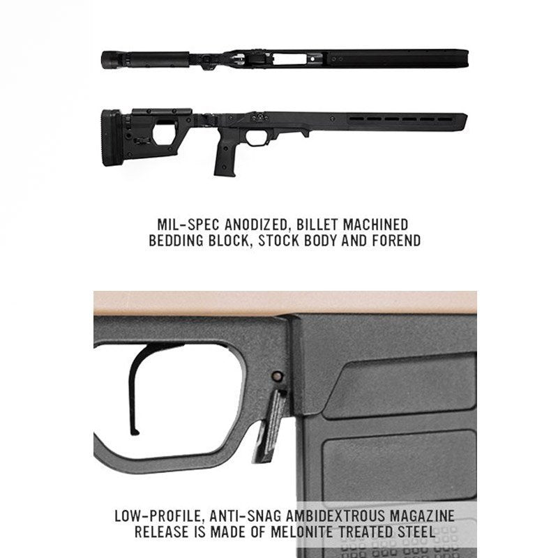 Châssis Hunter Pro Magpul à crosse pliable pour Remington 700 Short Action et chargeur