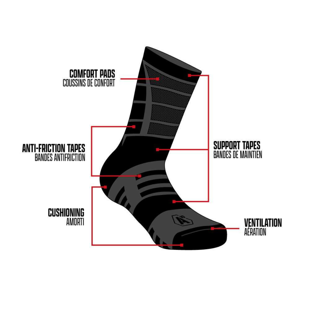 Chaussettes A10 Equipment Impact 9 Summer respirantes tige 9 pouces
