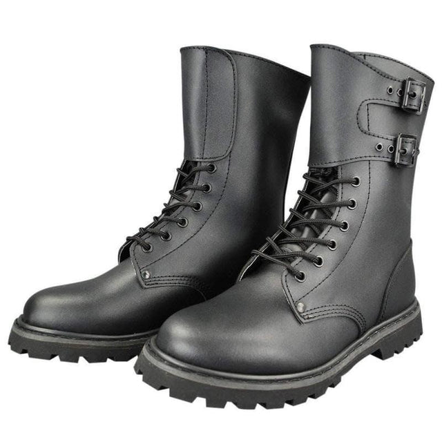 Chaussures de combat Mil-Tec BMJA65 en cuir avec 2 boucles et 6 œillets