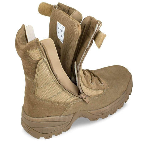 Chaussures d'intervention zone chaude Mil-Tec à double fermeture éclair latérale en polyester et cuir bovin