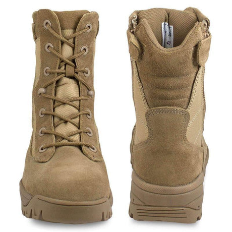Chaussures d'intervention zone chaude Mil-Tec à double fermeture éclair latérale en polyester et cuir bovin