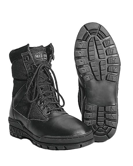 Chaussures tactiques Mil-Tec type SWAT en cuir et polyester doublées Thinsulate 9 œillets